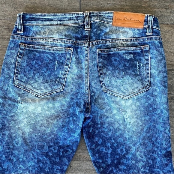 PIERRE BALMAIN Leopard Print Skinny Distress Jeans - Picture 5 of 16
